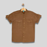 YOHAN: chestnut brown button down