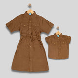 YOHAN: chestnut brown button down