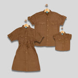 YOHAN: chestnut brown button down