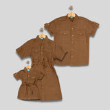 YOHAN: chestnut brown button down