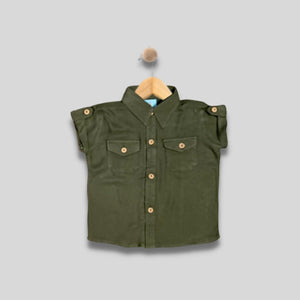 YOHAN: olive gree button down