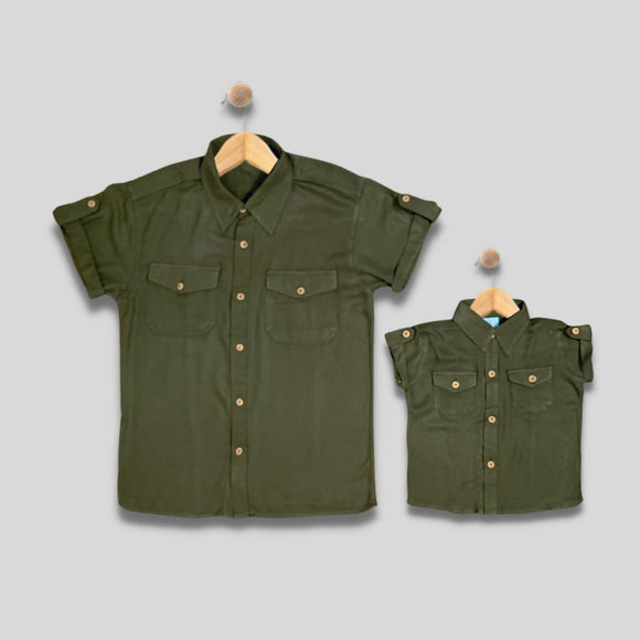 YOHAN: olive gree button down