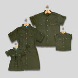 YOHAN: olive gree button down