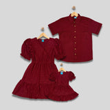 ZANA: maroon eyelet dress