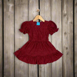 ZANA: maroon eyelet dress