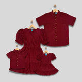 ZANA: maroon eyelet dress